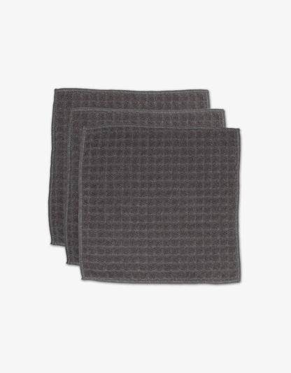 Geometry - Charcoal Waffle Washcloth Set