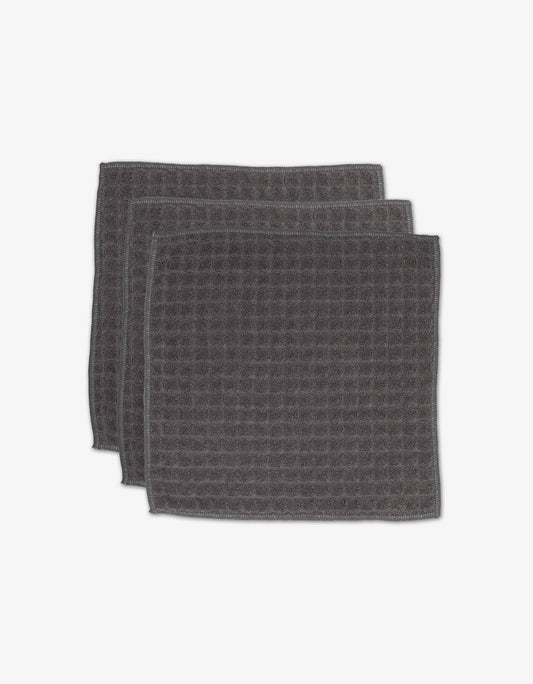 Geometry - Charcoal Waffle Washcloth Set