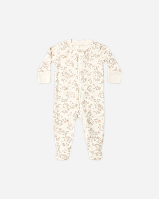 Quincy Mae - Zip Long Sleeve Sleeper Footie Floral Vine