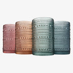 Beaded Highball Drinking Glasses  - Assorted Muted Colors