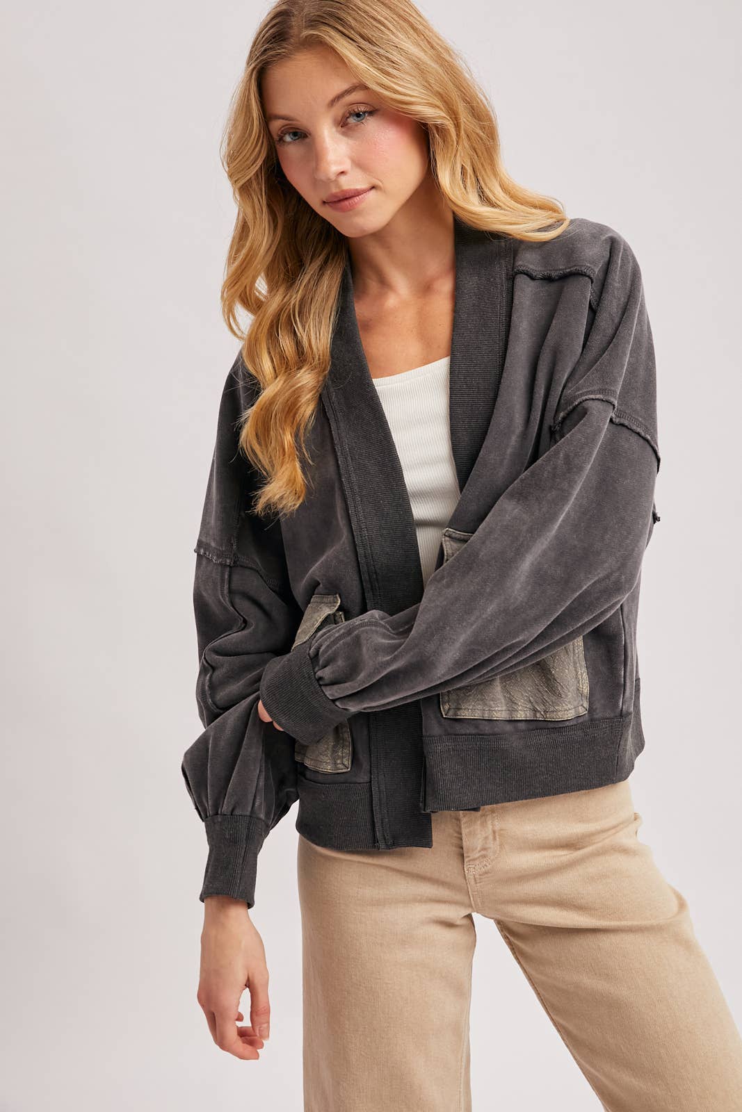 Luna Garment Washed Cardigan