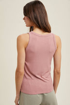Wishlist Apparel - BASIC SCOOP NECK RIBBED KNIT TANK