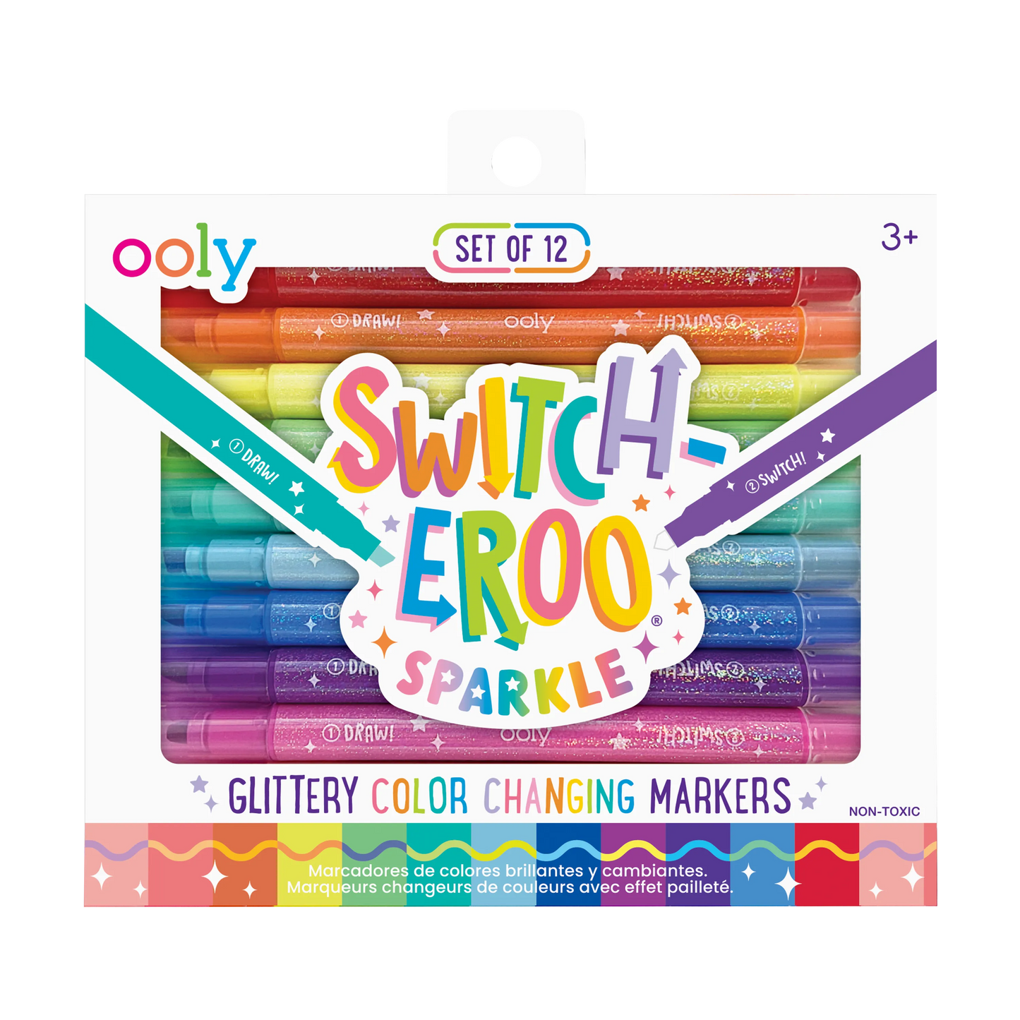 OOLY - Switch-Eroo Sparkle Glittery Color Changing Markers- 12 pc
