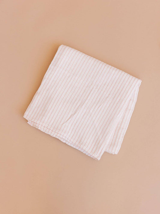 The Blueberry Hill - Muslin Swaddle Pink Stripe Baby Girl Organic Blanket Gift
