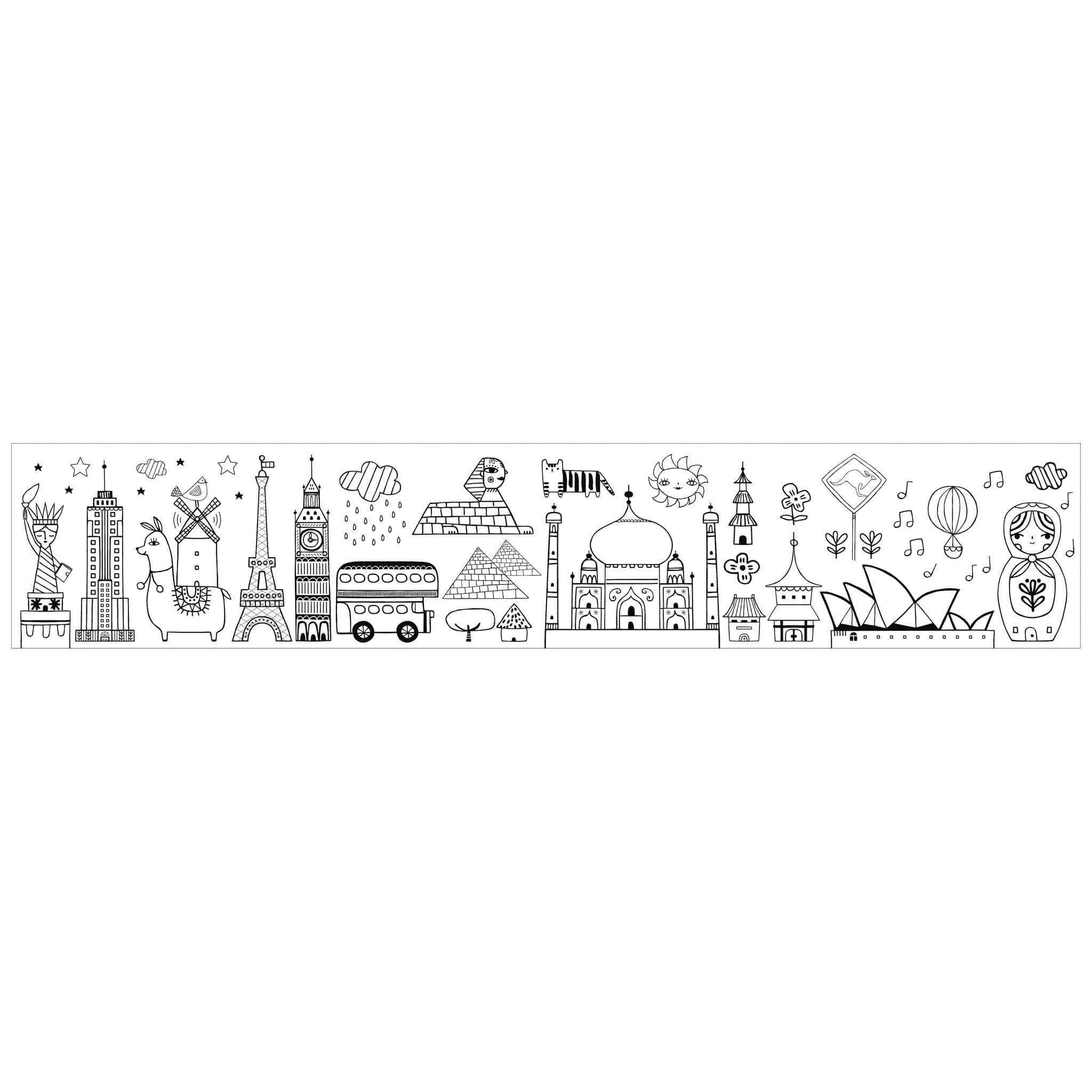 Chronicle Books - Around the World Mini Coloring Roll