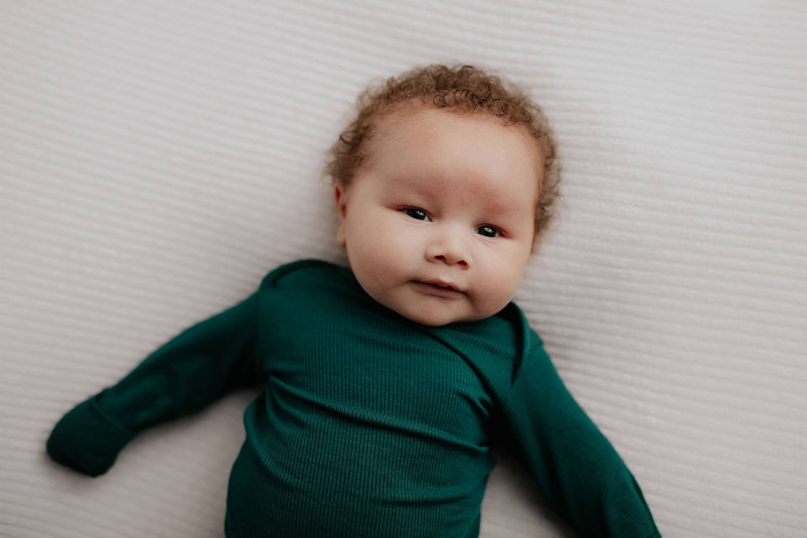 Three Little Tots - Forest Green Ribbed Knotted Newborn Baby Gown Sleepwear