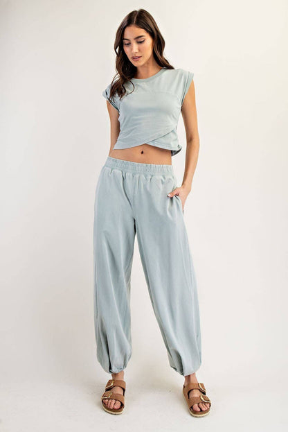 Aurora Mineral Washed Wrap Top