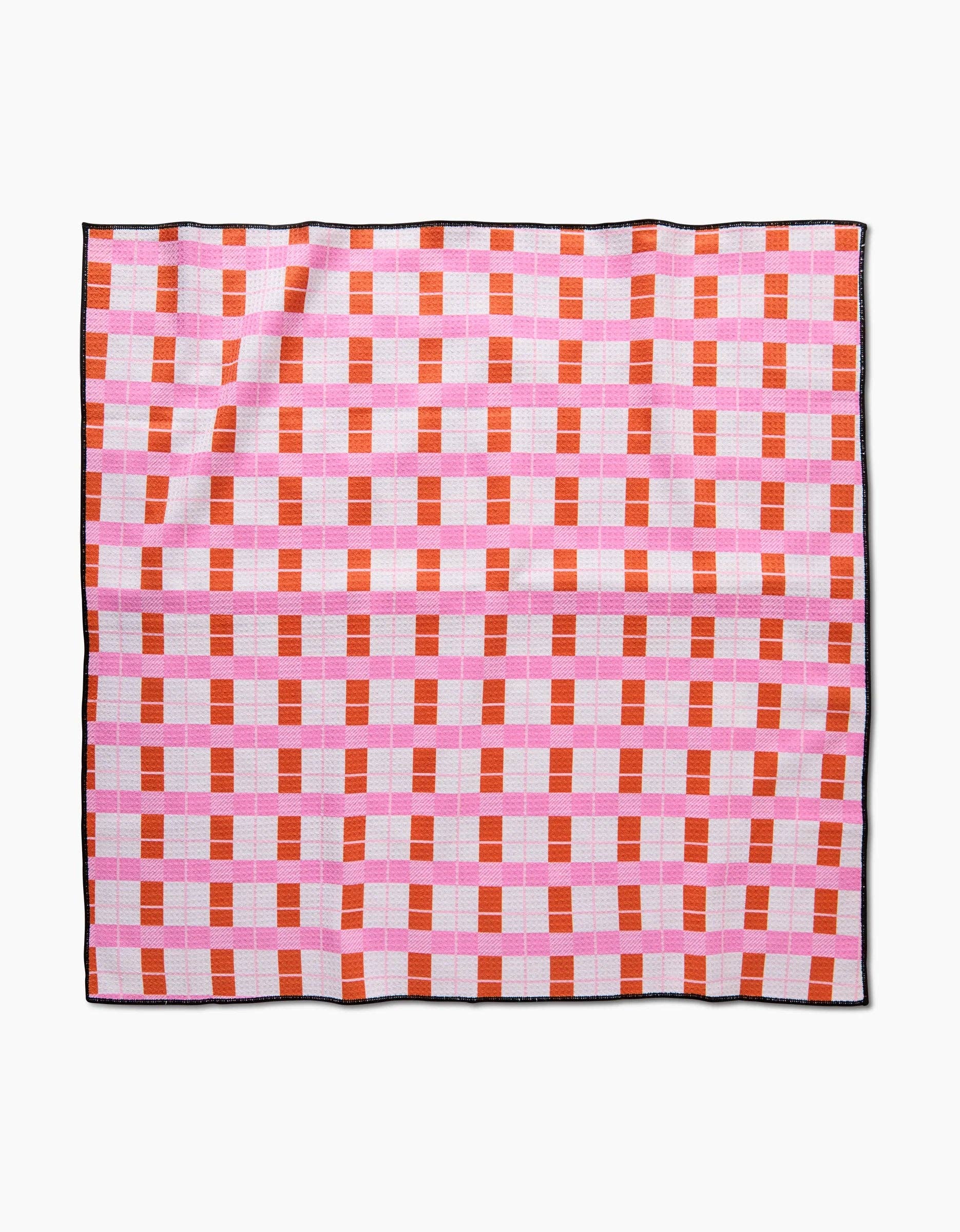 Geometry - Red Pink Plaid Paw Towel
