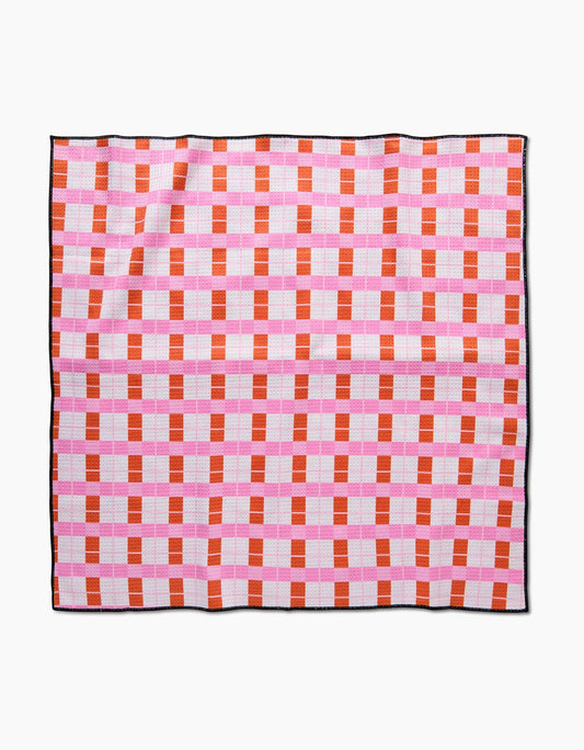 Geometry - Red Pink Plaid Paw Towel