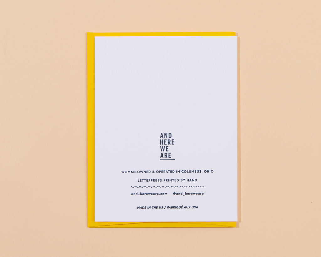 And Here We Are - Booty Call New Baby Letterpress Greeting Card, Funny