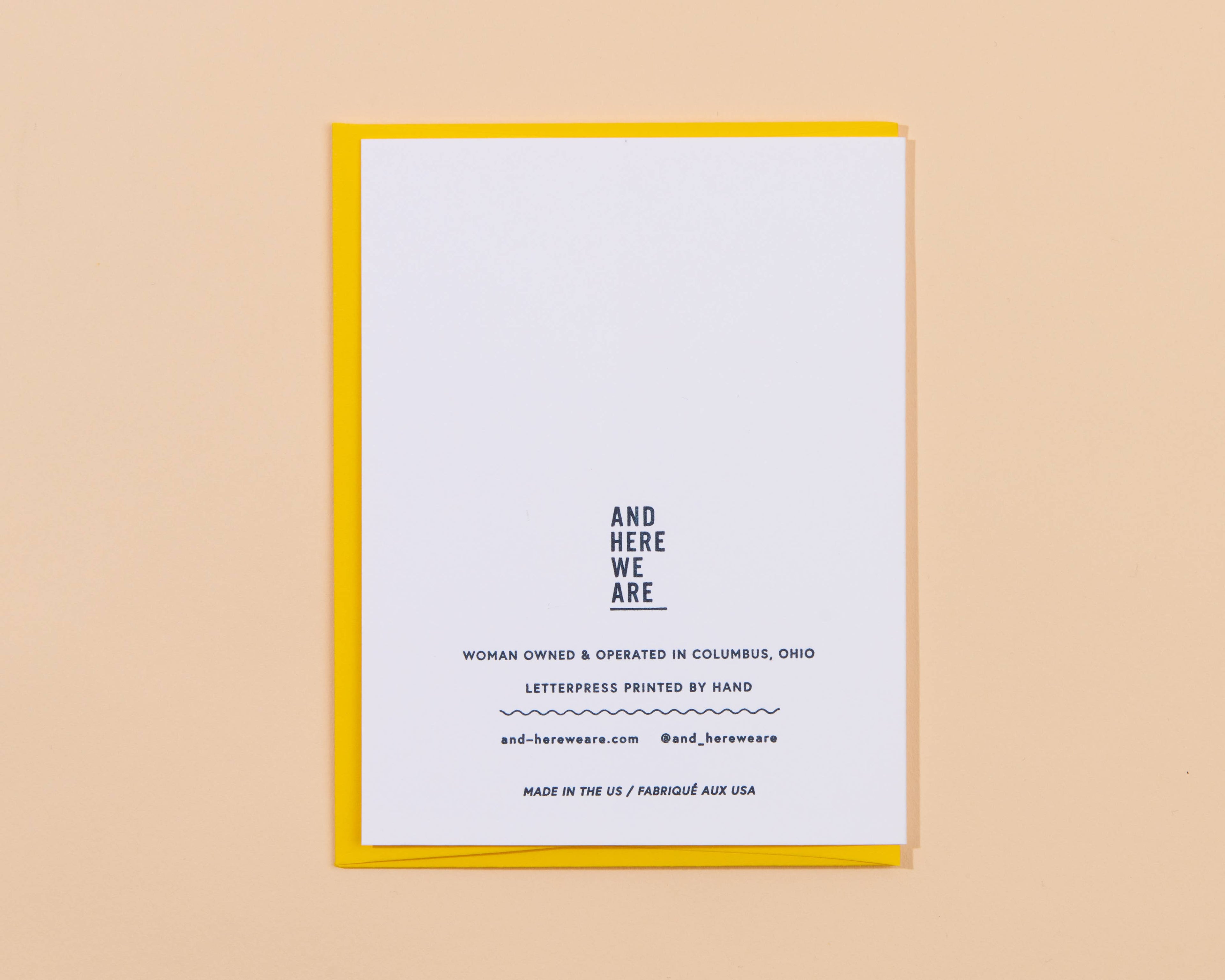 And Here We Are - Booty Call New Baby Letterpress Greeting Card, Funny