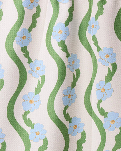 Geometry - Wavy Flowers Tea Towel