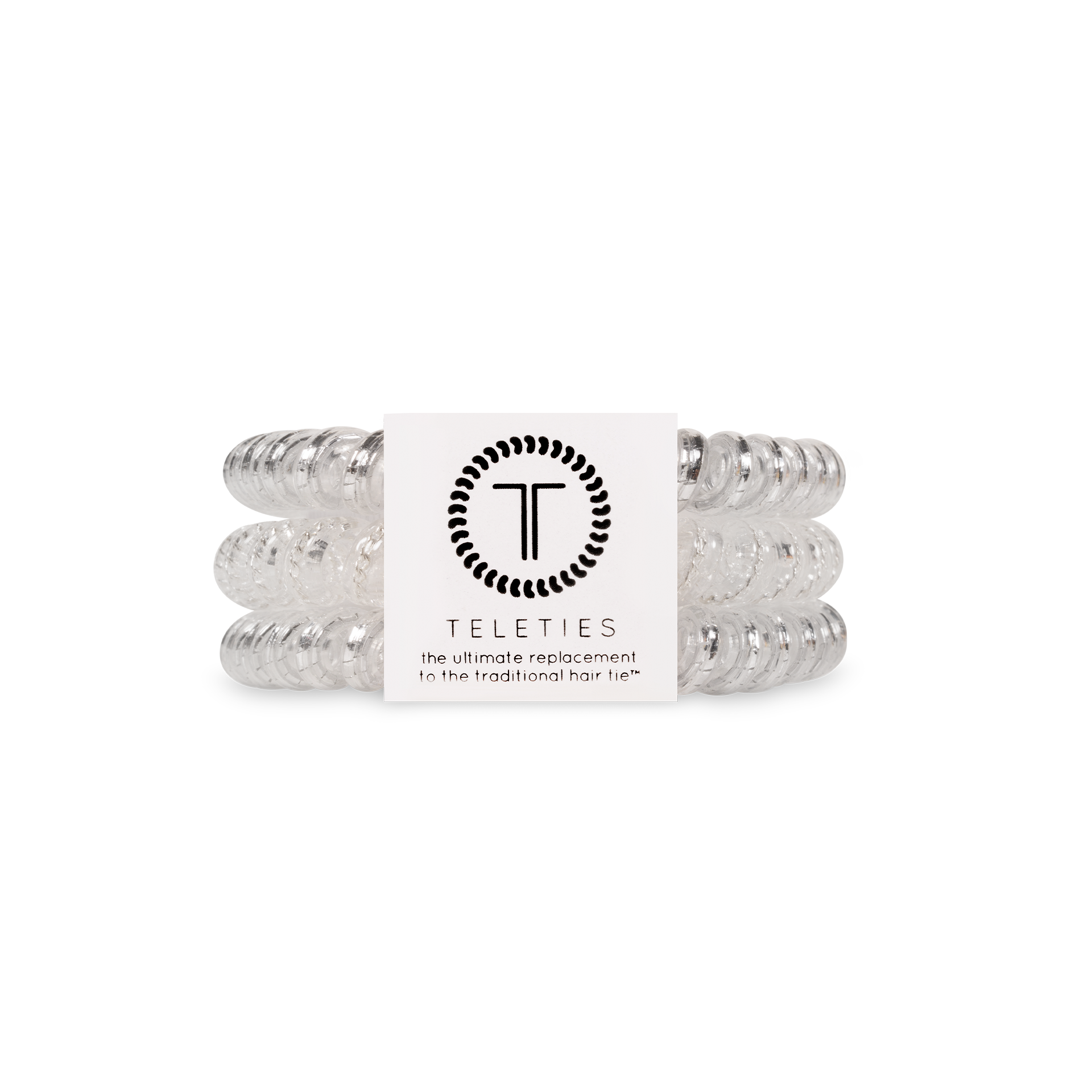 TELETIES - Spiral Hair Coils | Small | Silver Slay Hair Ties
