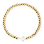 Splendid Iris - 4mm bracelet with shell cross