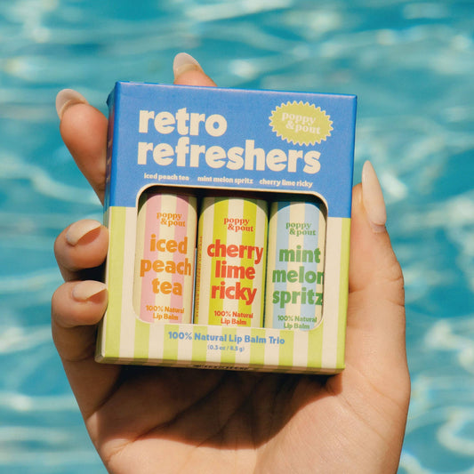 Poppy & Pout - Gift Set, Retro Refreshers, Lip Balm Trio