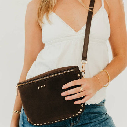 Pretty Simple - Sabrina Studded Suede Bum Bag