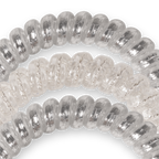 TELETIES - Spiral Hair Coils | Small | Silver Slay Hair Ties