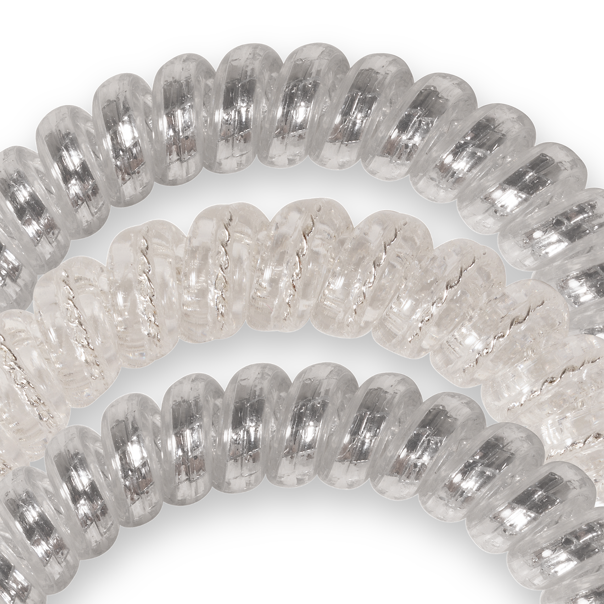 TELETIES - Spiral Hair Coils | Small | Silver Slay Hair Ties