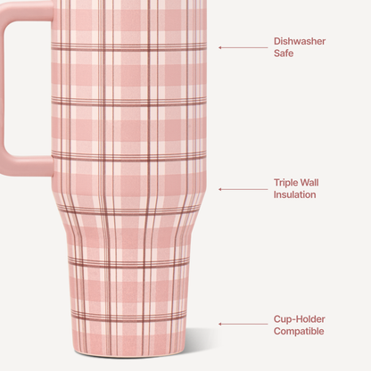 HydroJug - Pillow Talk Plaid HydroJug 40 oz Traveler Tumbler