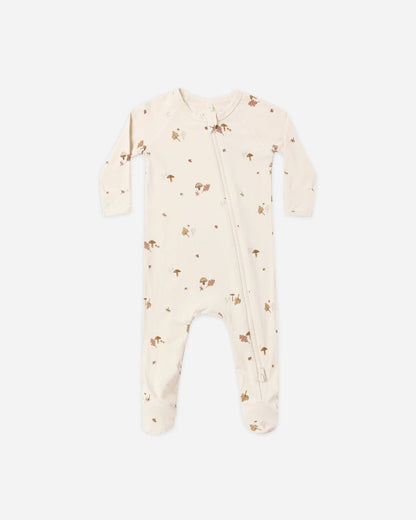 Quincy Mae - Bamboo Zip Footie Woodland