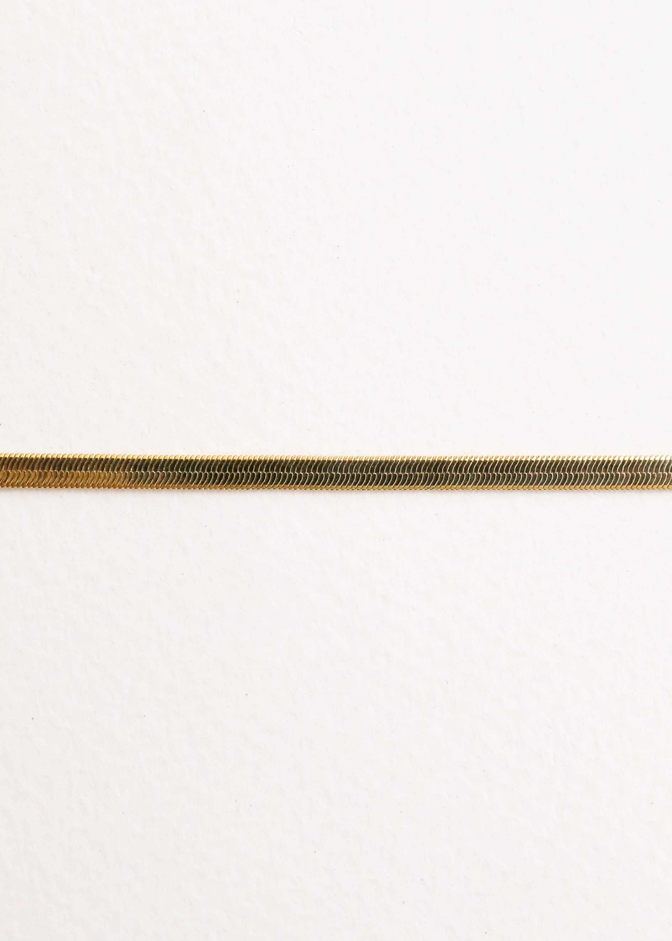 JaxKelly - Flat Snake Chain Anklet - 18k Gold Plated