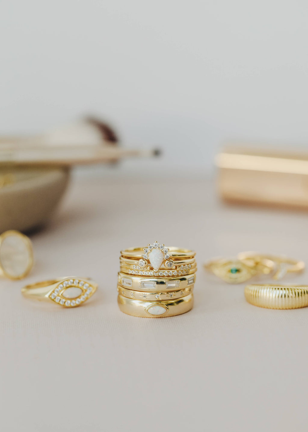 JaxKelly - Gold Rings - Inset Baguette