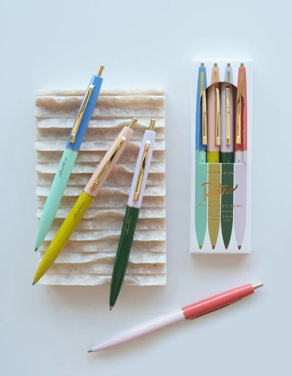 Idlewild Co. - Retro Pen Set of Four | Rainbow