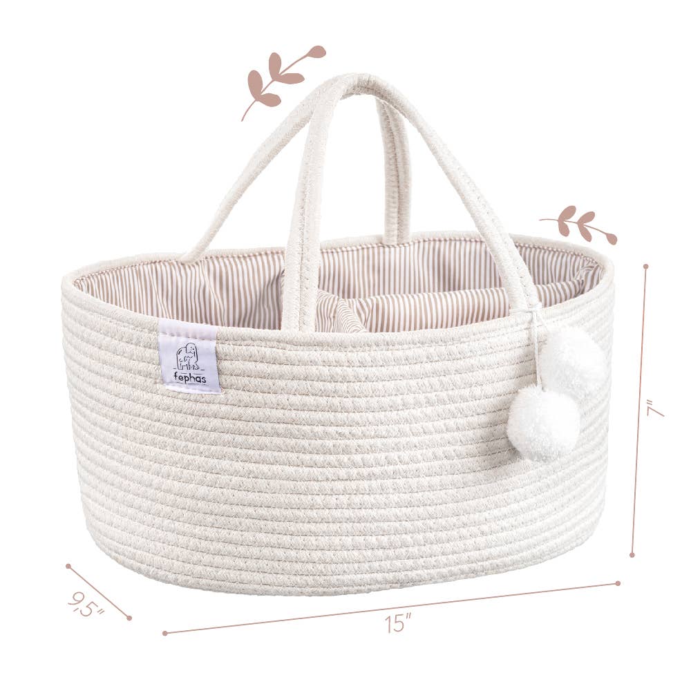 Fephas - Rope Diaper Caddy- Off-white