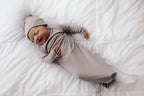 Three Little Tots - Harbor Mist Taupe Knotted Gown