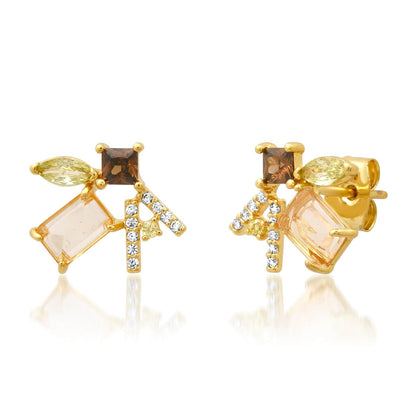 Tai Jewelry - Mixed Shape Cluster Studs