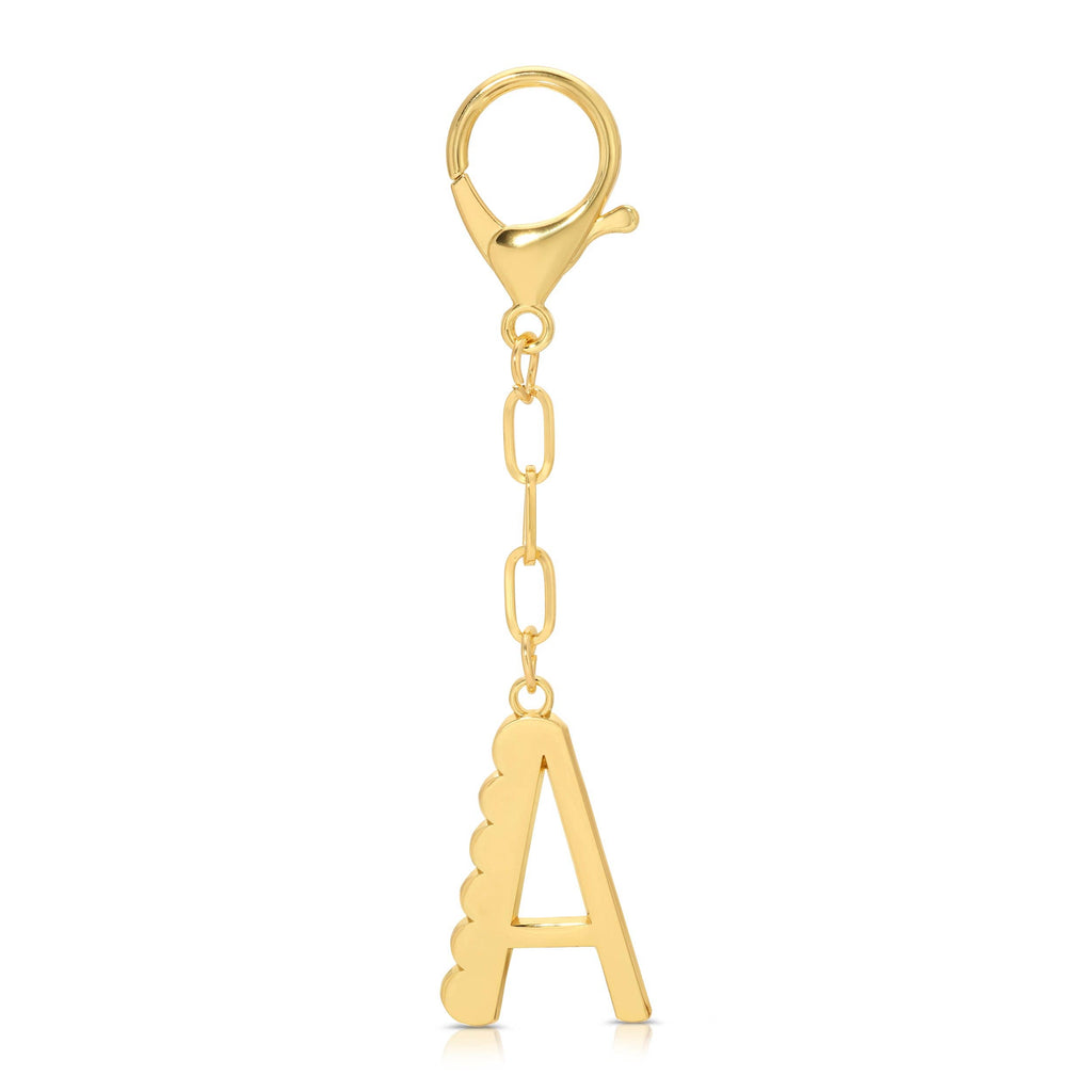 Lucky Feather - Enamel Bag Charm / Keychain - Letter - A