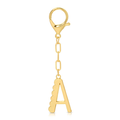Lucky Feather - Enamel Bag Charm / Keychain - Letter - A