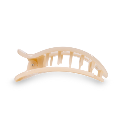 TELETIES - Almond Beige Small Flat Round Clip