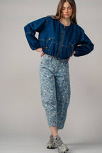 Urban Daizy - Floral Print Relaxed Fit Denim Pants