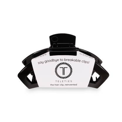 TELETIES - Open Hair Clip | Med. | Jet Black