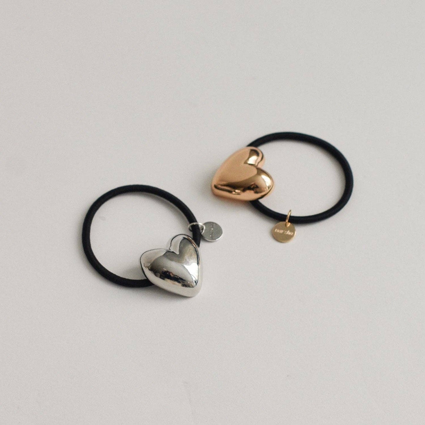 nar'sha - Heart-Shaped Metal Cuff Hair Tie | Silver