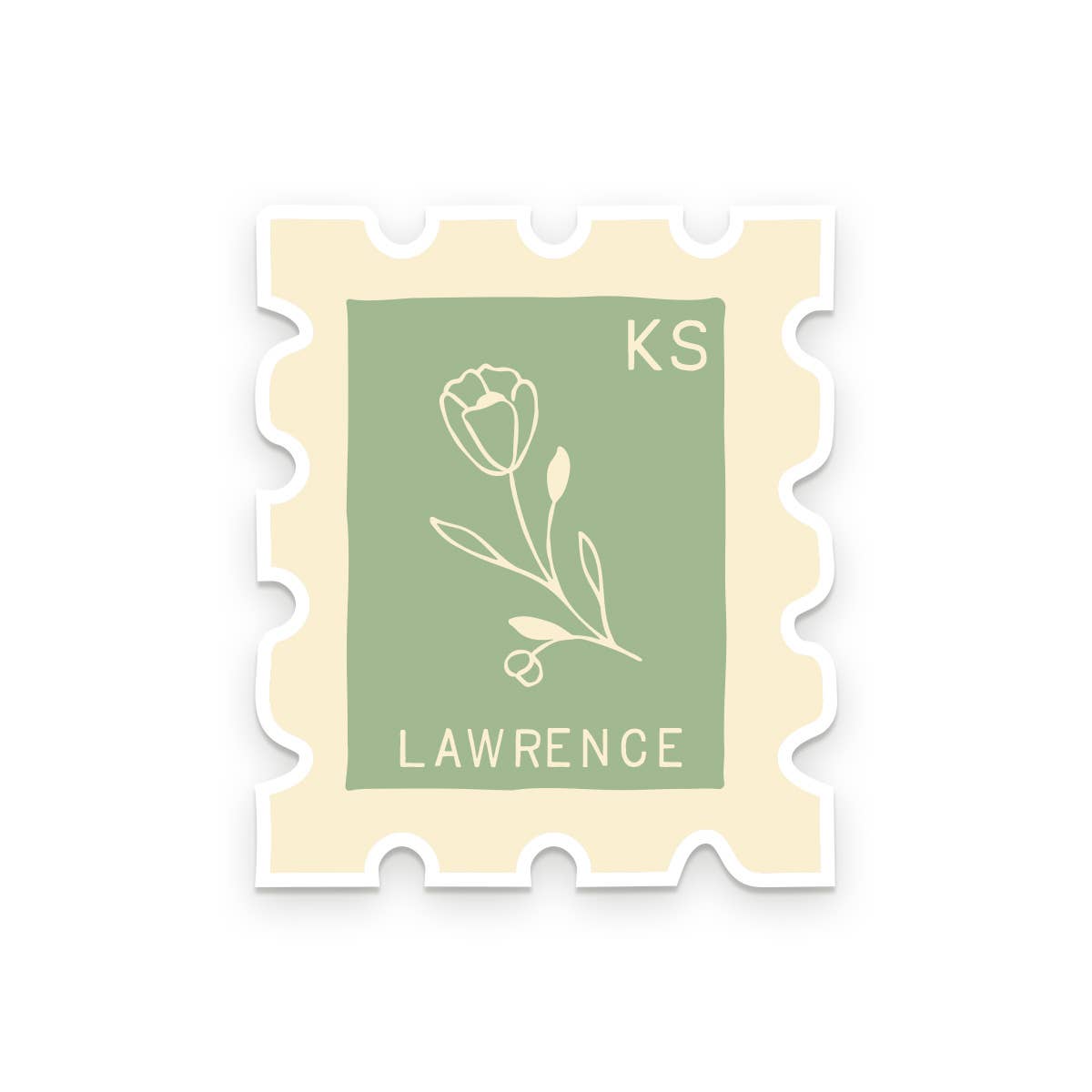 Ruff House Print Shop - Custom City Stamp Sticker - Atlantic, IA