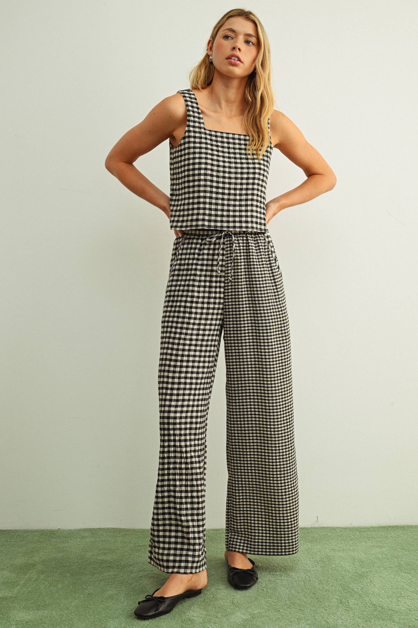 Jillian Gingham Sleeveless Top