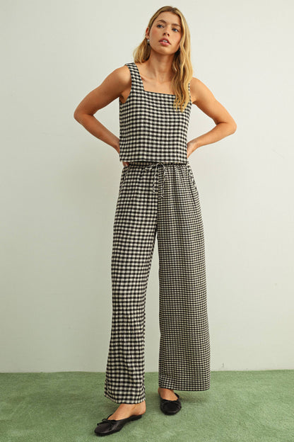Jillian Gingham Sleeveless Top
