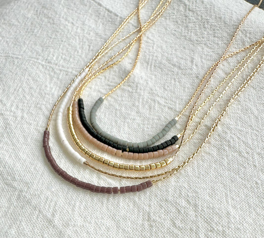 Ocean Breakup - Thin Minimalist Necklace - Neutrals