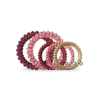 TELETIES - Spiral Hair Coils | Mixed Pack | Burgundy Bliss Hair Ties
