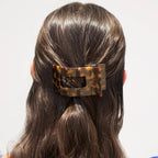TELETIES - Flat Rectangle Hair Clip | Small | Tortoise