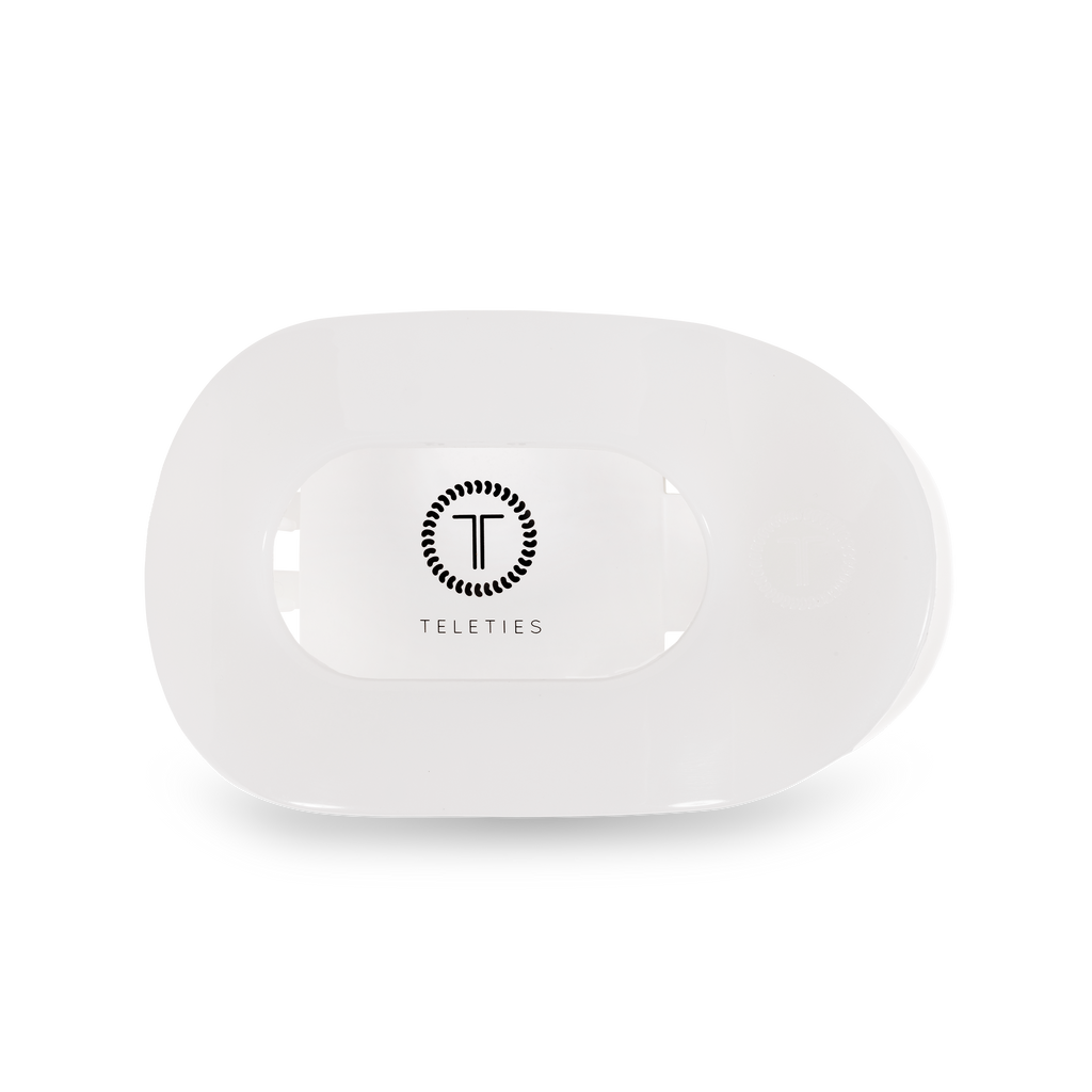 TELETIES - Coconut White Medium Flat Round Clip