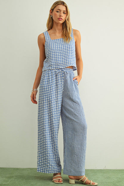 Jillian Gingham Sleeveless Top