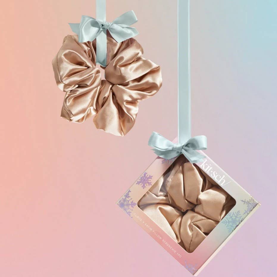 KITSCH - Holiday Cloud 9 Satin Pillow Scrunchie 1pc - Champagne