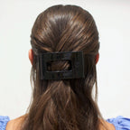 TELETIES - Flat Rectangle Hair Clip | Medium | Jet Black