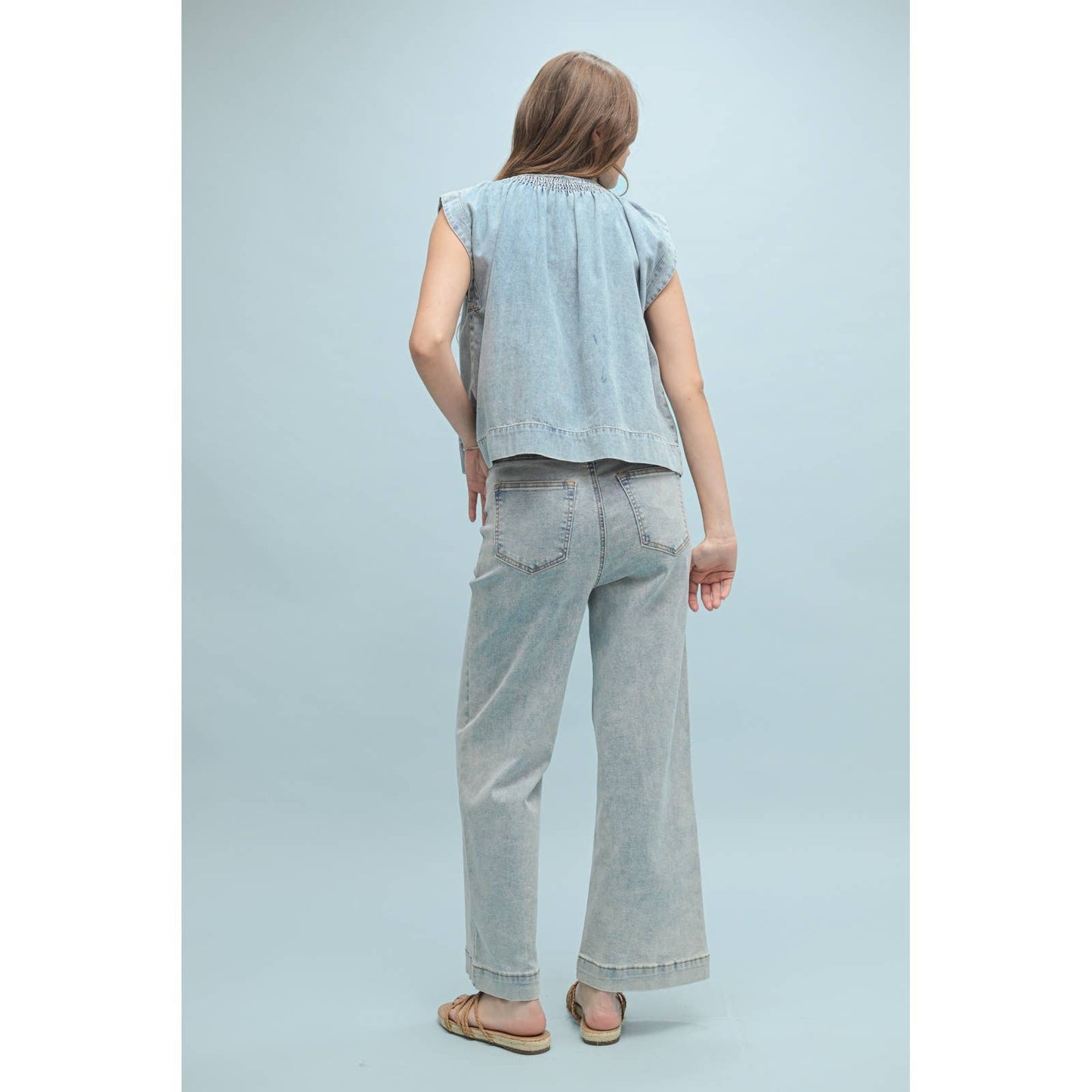 Wishlist Apparel - DENIM SLEEVELESS BLOUSE