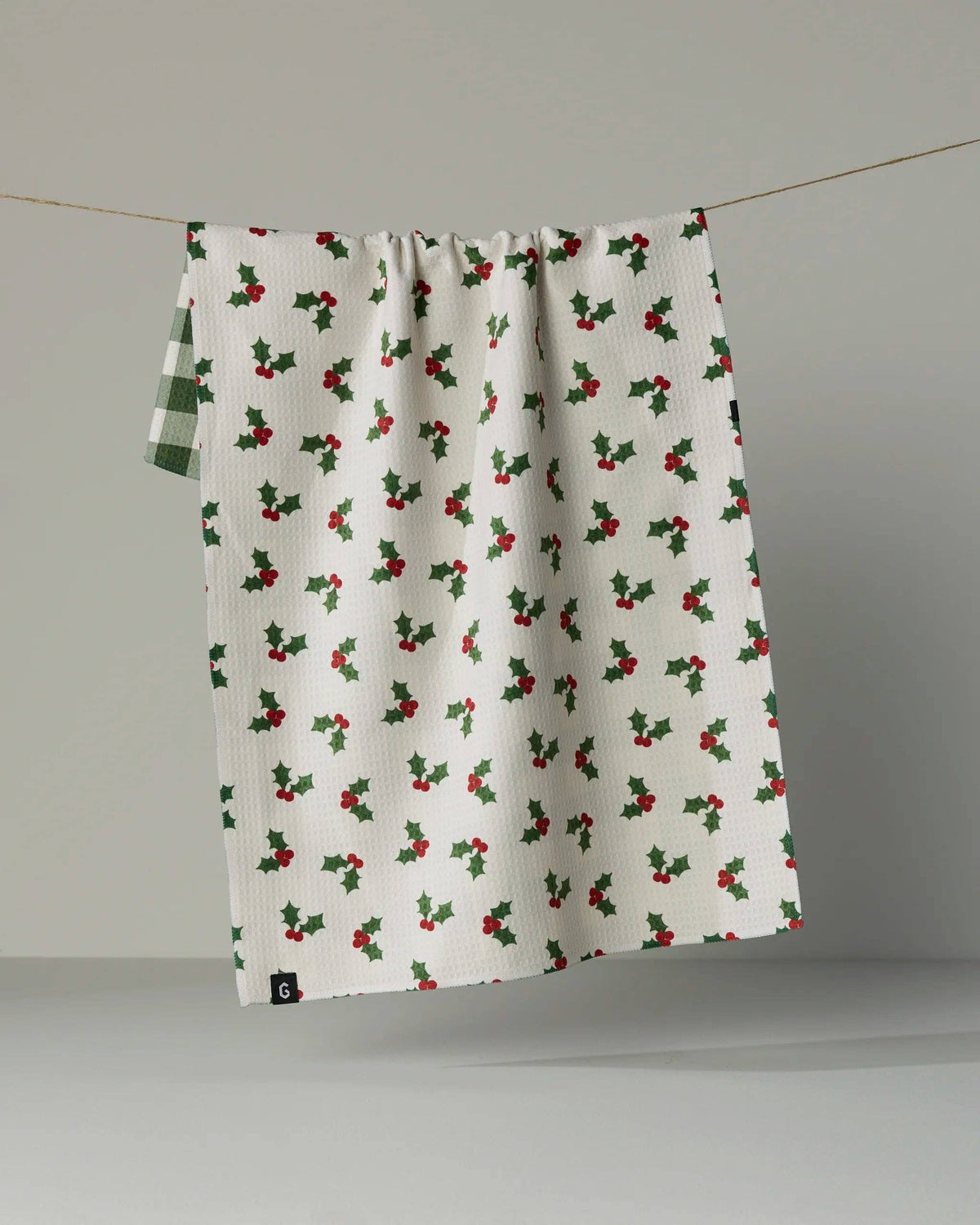 Geometry - Holiday Holly Luxe Kitchen Towel - Holiday 2026