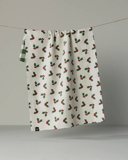 Geometry - Holiday Holly Luxe Kitchen Towel - Holiday 2026