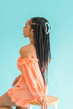 TELETIES - Open Hair Clip | Large | Totally Turquoise